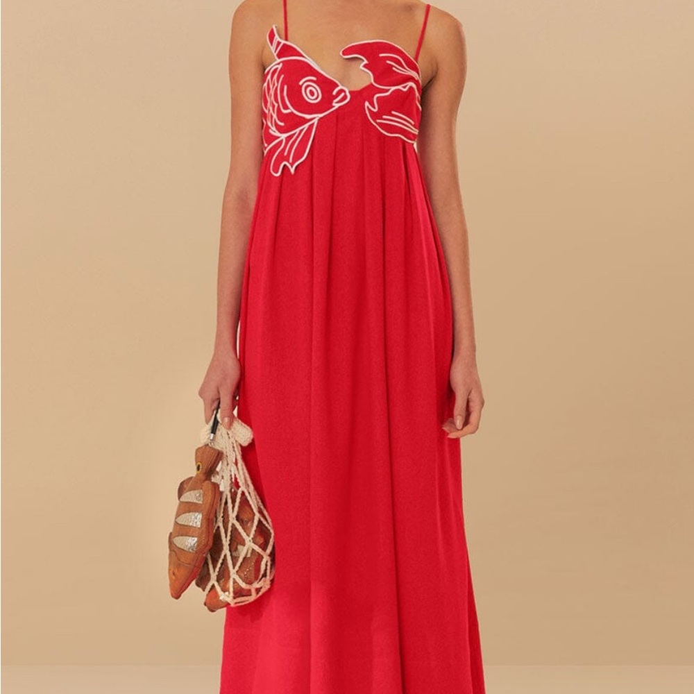 FARM RIO fish top maxi dress